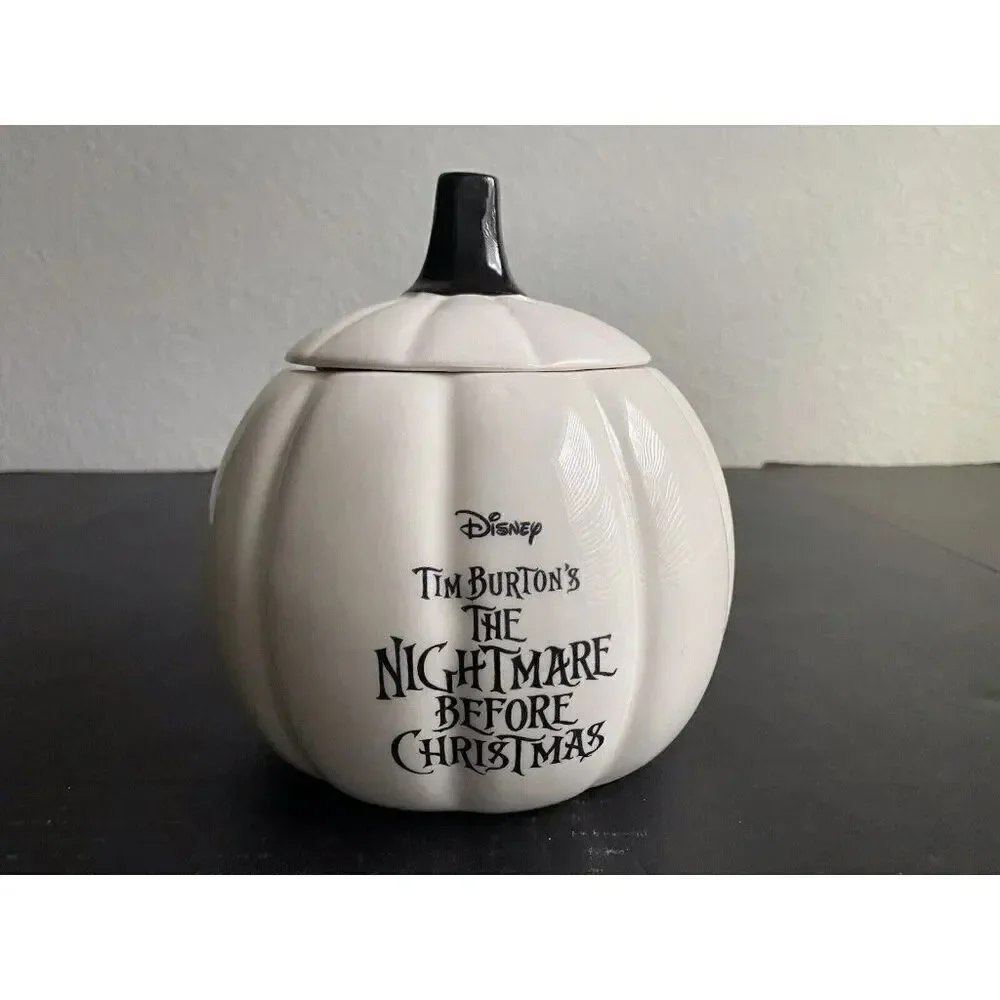 Disney The Nightmare Before Christmas Jack‎ Skellington White Pumpkin Cookie Jar